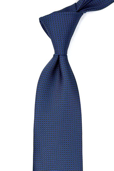 Kravatkolik Patterned Blue Necktie with Handkerchief - KK12564