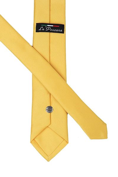 Kravatkolik Dark Yellow Plain Slim Tie Sk4503