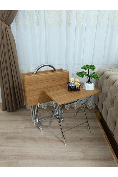 EVKO MOBİLYA Çanta Zigon Sehpa, 4'lü Sehpa, Zigon Sehpa, Servis Sehpası, Mdf ...