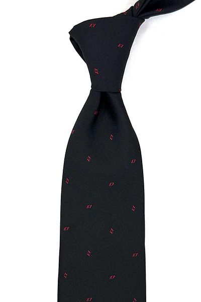 Kravatkolik Black Small Pattern Classic Tie with Handkerchief KK12468