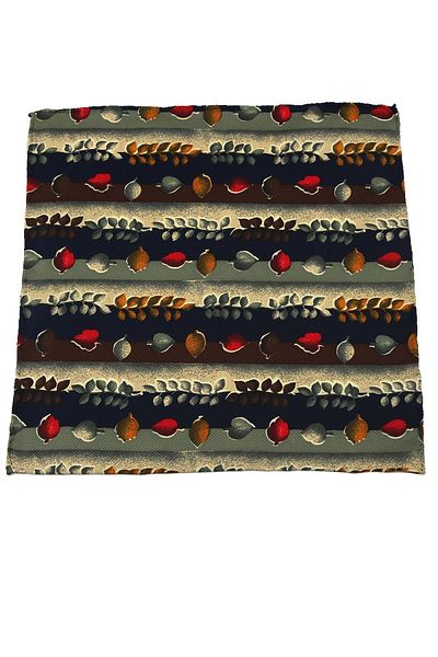 La Pescara Men's Multicolored Motif Printed Silk Handkerchief SPS217 KRVT8690002221593