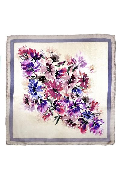Kravatkolik Lilac - Multicolored Flower Pattern Men's Pocket Handkerchief SPS613-92