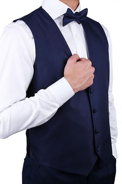 Kravatkolik Navy Blue Color Groom Vest Ylk09