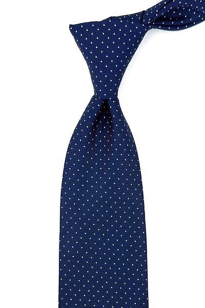 Kravatkolik Navy Blue Dot Pattern Classic Tie with Handkerchief Kk11163