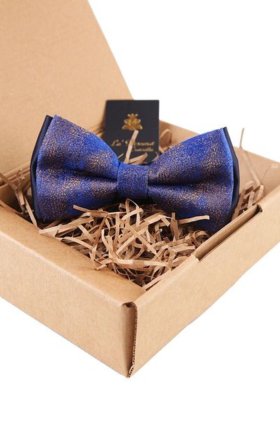 Kravatkolik Blue Self Pattern Bow Tie P1442
