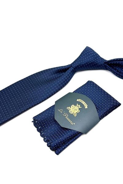 La Pescara Класическа вратовръзка с тъмносин мотив от точки Kk11540
