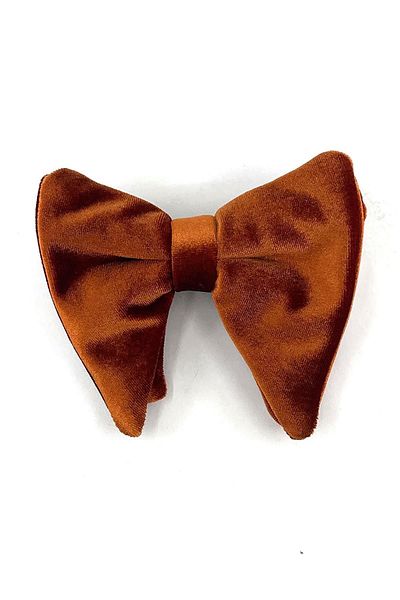 Kravatkolik Brick Color Plain Velvet Bow Tie P1716