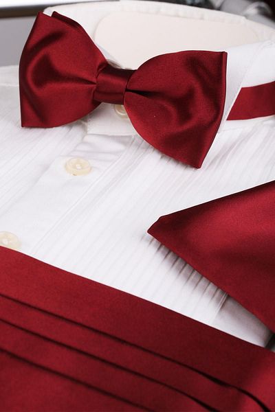 La Pescara Claret Red Bow Tie Girdle Groom Suit Smk52 - Smk52 Girdle