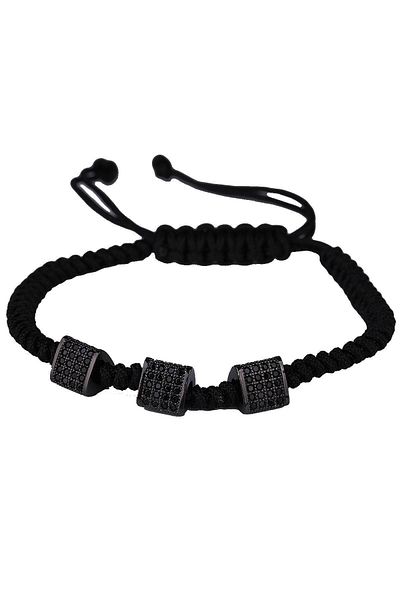 Kravatkolik Black String Macrame Men's Bracelet Blk1593
