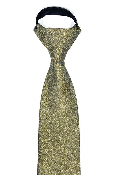 Kravatkolik Yellow Sand Pattern Handkerchief Zippered Tie Frmr40