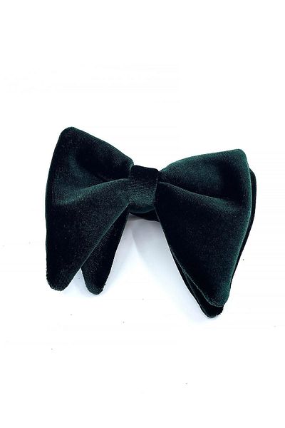 Kravatkolik Green Large Velvet Bow Tie P1695