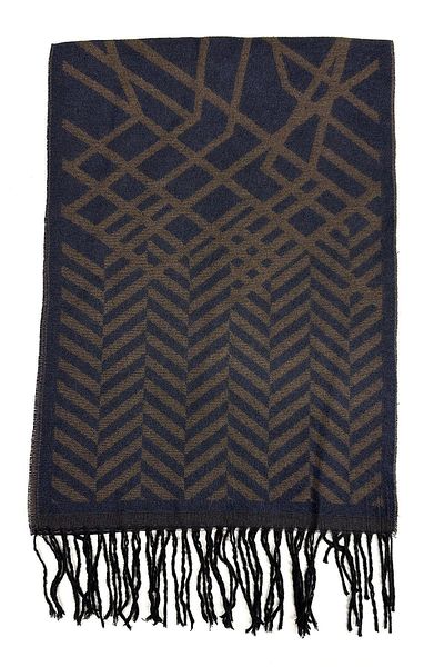 Kravatkolik Navy Blue - Brown Motif Pattern Men's Camisole K551