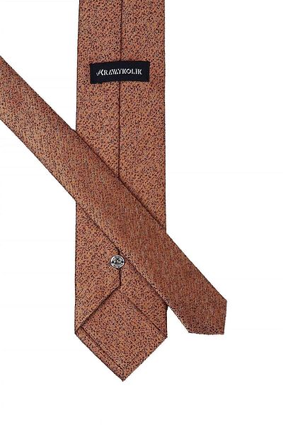 Kravatkolik Classic Necktie with Safran Sand Pattern Handkerchief Kk10387