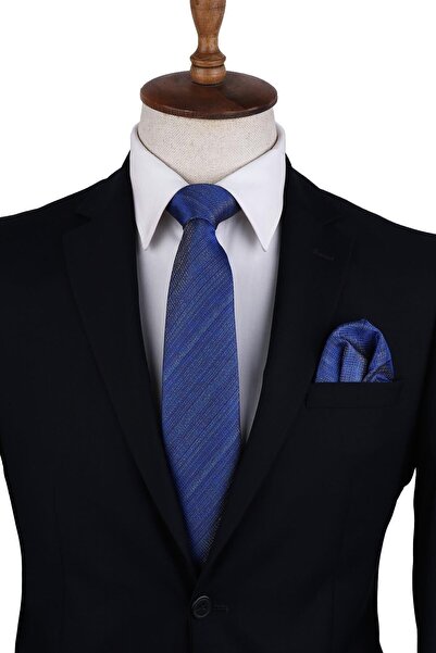 Kravatkolik Синя краватка з візерунком піску Класична краватка Kk10636