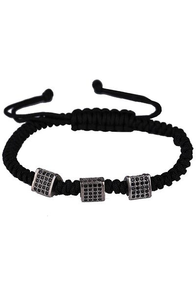 Kravatkolik Black String Macrame Men's Bracelet Blk1595