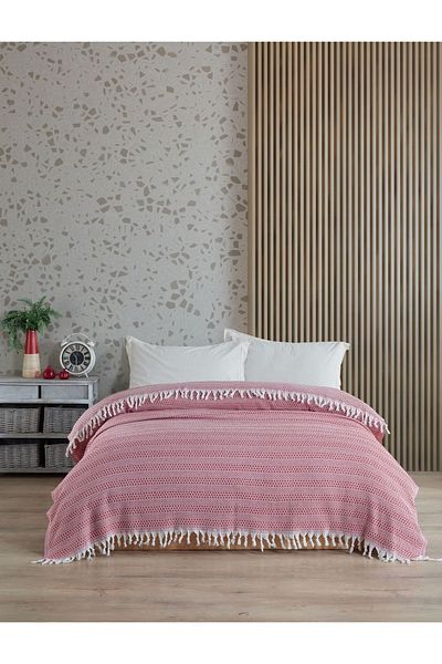 MCN Tekstil Double Bedspread 200x230 Cm Cotton Tasseled Pique