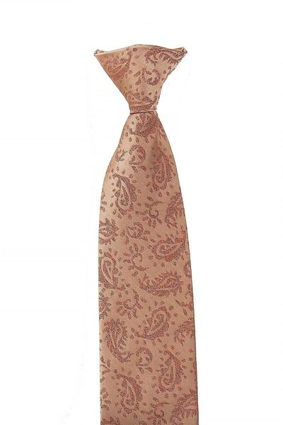 Kravatkolik Beige Shawl Pattern Clip Tie KLP482