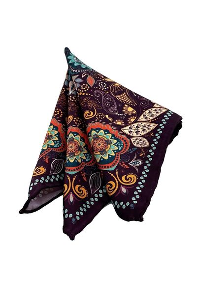Kravatkolik Plum Motif Pattern Men's Pocket Handkerchief SPS627-106