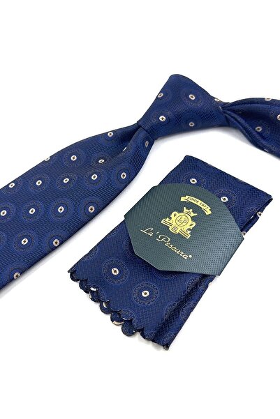 La Pescara Синій краватка з класичним візерунком KK11808