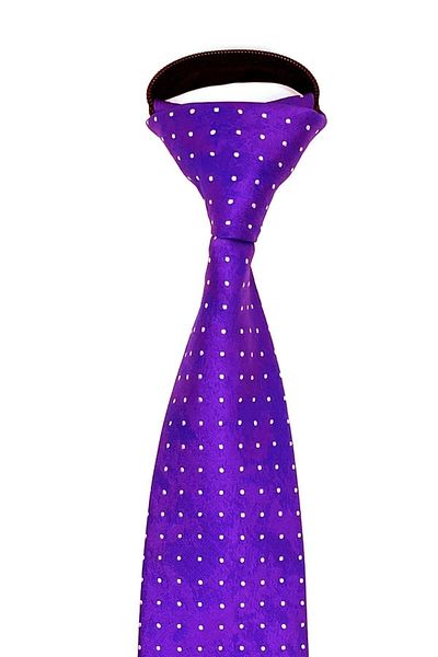 Kravatkolik Lilac Polka Dot Pattern Handkerchief Zippered Tie Frmr05