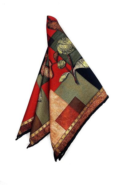 Kravatkolik Multicolored Square Pattern Men's Pocket Handkerchief SPS604-68