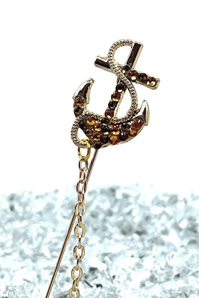 La Pescara Altın Renk Çıpa Motif Yaka İğnesi YI277