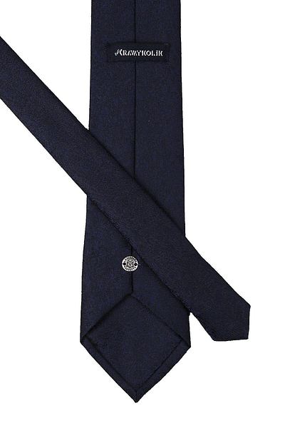 Kravatkolik Navy Blue Sand Pattern Classic Tie with Handkerchief Kk9910
