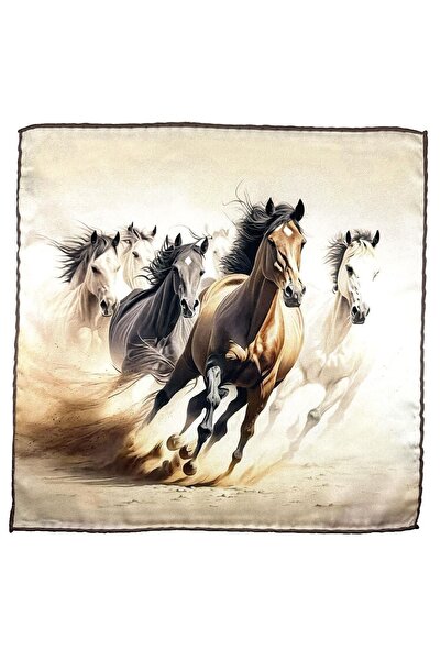 Kravatkolik Бежевий чоловічий кишеньковий хустинка з мотивом SPS614-94