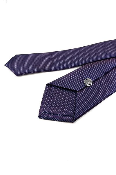 Kravatkolik Navy Blue - Plum Dot Pattern Slim Tie Sk7672