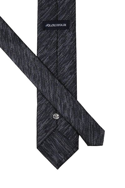 Kravatkolik Black Sand Pattern Classic Tie with Handkerchief Kk10617