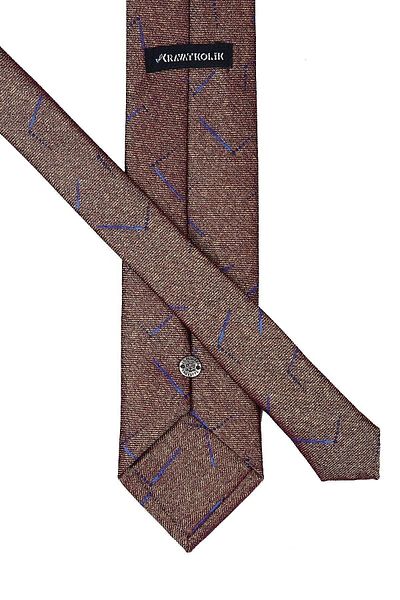 Kravatkolik Yellow - Plum Motif Pattern Classic Necktie with Handkerchief Kk9593
