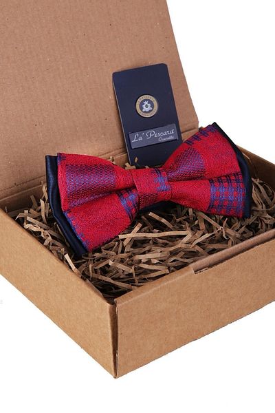 Kravatkolik Red Motif Pattern Bow Tie P1037
