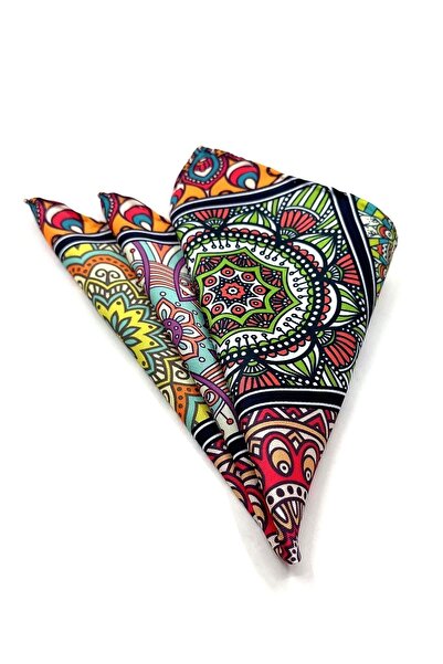 La Pescara Multicolored Motif Pattern Men's Pocket Handkerchief Sps548-17