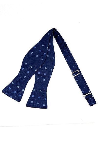 Kravatkolik Navy Blue Small Pattern Light Bow Tie AP135