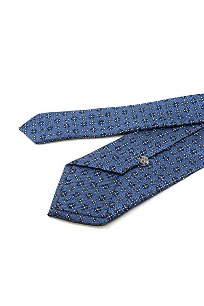 Kravatkolik Cravată clasică cu batistă cu model albastru KK12073