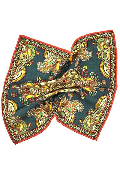 Kravatkolik Multicolored Hand Stitched Italian Wool Pocket Handkerchief WL16
