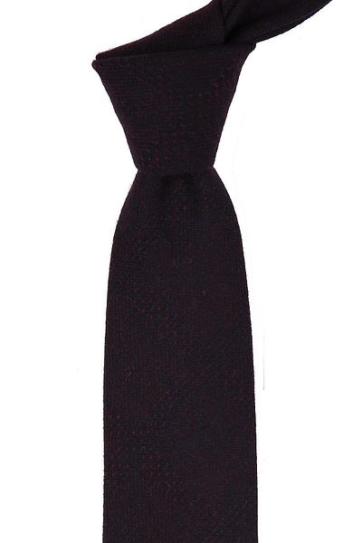 Kravatkolik Navy Blue Wool Classic Tie with Handkerchief Kk5080