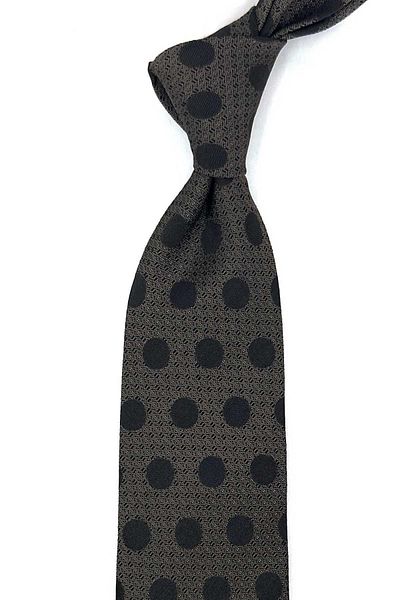 Kravatkolik Sahara Style Brown Polka Dot Pattern Italian Silk Tie İK1604