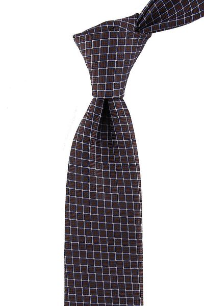 Kravatkolik Men's Brown Small Pattern Classic Tie