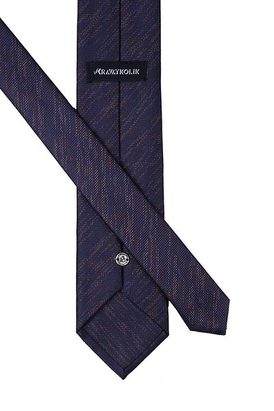 Kravatkolik Men's Navy Blue Sand Pattern Classic Tie with Handkerchief Kk10618
