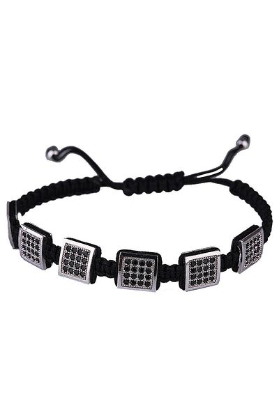 Kravatkolik Black String Macrame Men's Bracelet Blk1590