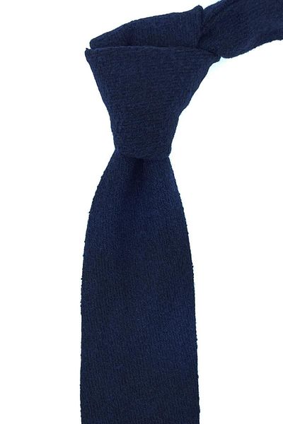Kravatkolik Classic Wool Tie with Navy Blue Handkerchief Kk10883
