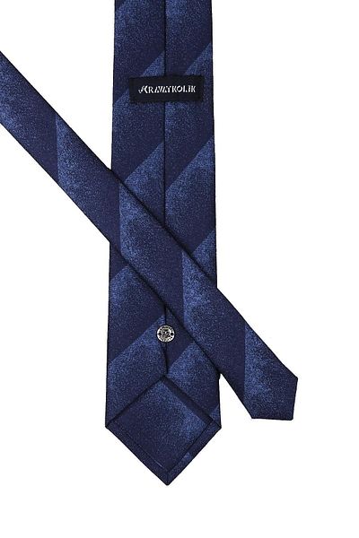 Kravatkolik Navy Blue Sand Pattern Classic Tie with Handkerchief Kk10014