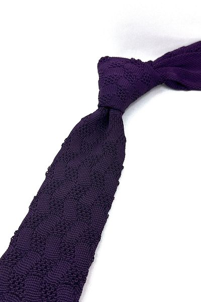La Pescara Plum Self Pattern Knitted Tie Knitted 8347