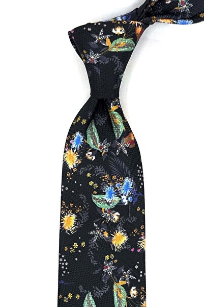 Kravatkolik Чорний - Багатоколірний квітковий візерунок з хусткою Класичний к...