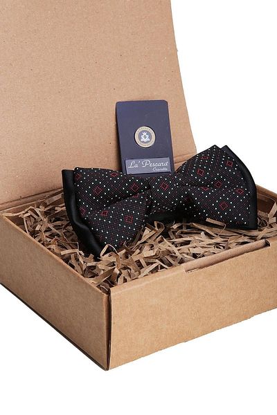 Kravatkolik Black Motif Pattern Bow Tie P1233