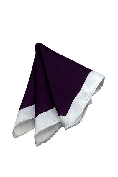 Kravatkolik Purple - White Plain Men's Pocket Handkerchief SPS650-128