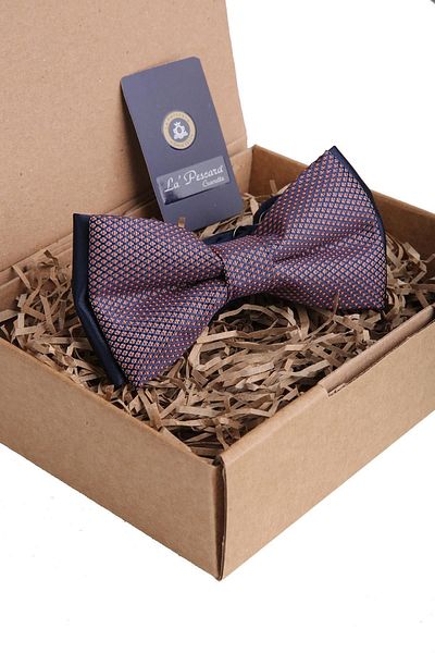 Kravatkolik Navy Blue Dot Pattern Bow Tie P932