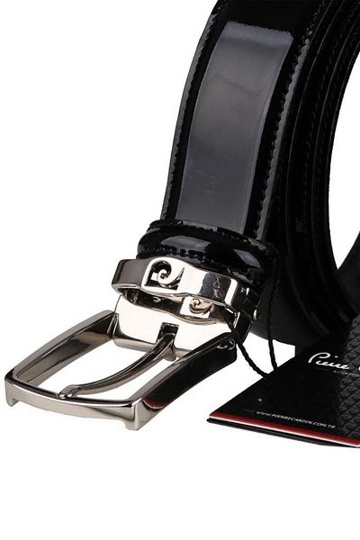 Pierre Cardin Men's Black Patent Leather Belt KE22 KRVT8690002224117