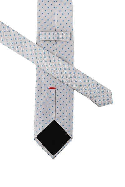 Kravatkolik Lauro Style Cream Polka Dot Pattern Italian Silk Tie Ik858